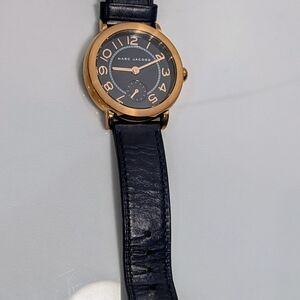 Marc Jacobs Gold and Navy Blue Watch
